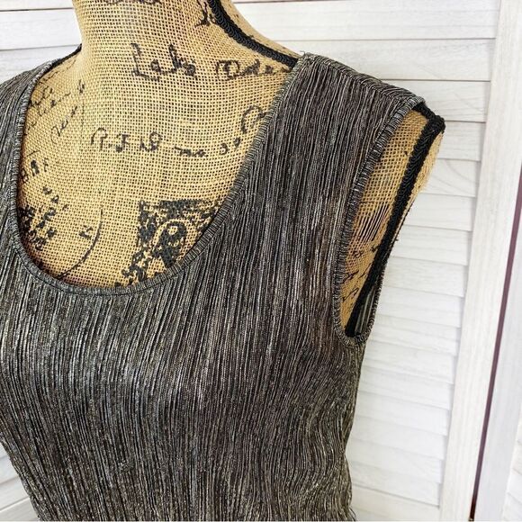 Rock and Republic Metallic Crinkle Shift Party Dress Silver Small - Picture 5 of 12